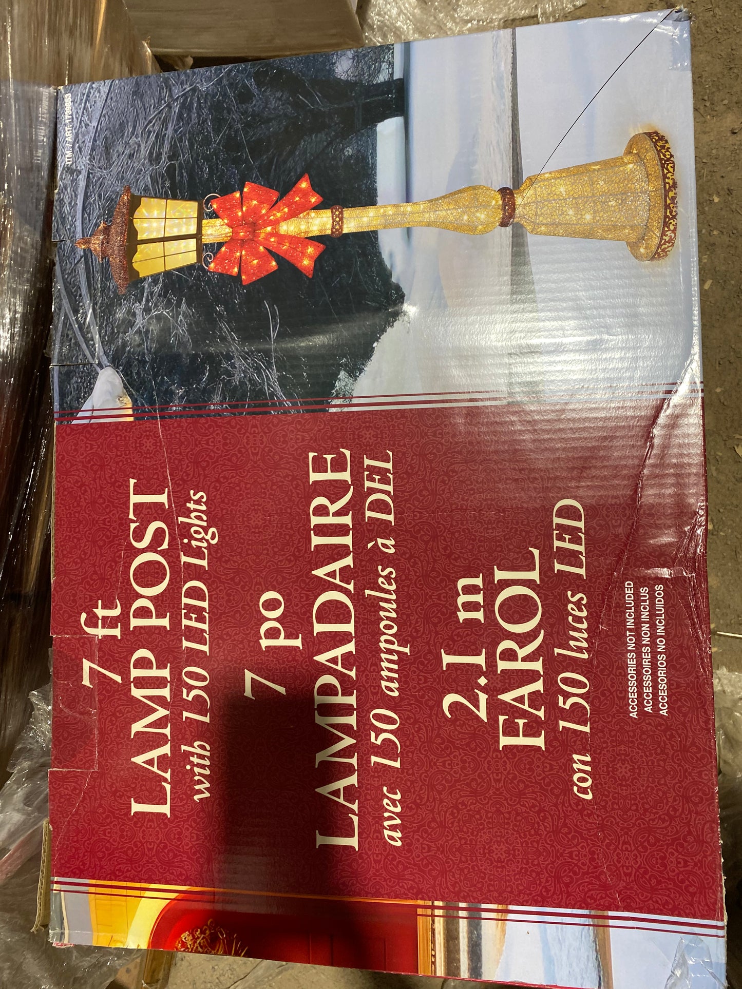 7 ft lamp post LED lighting new in box return from Costco